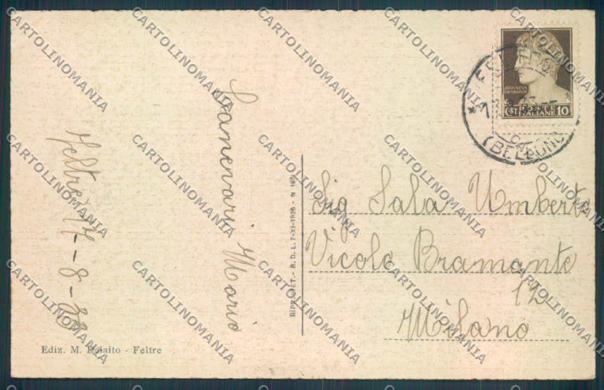Belluno Feltre cartolina LQ9264 – retro