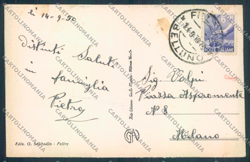 Belluno Feltre cartolina LQ9272 – retro