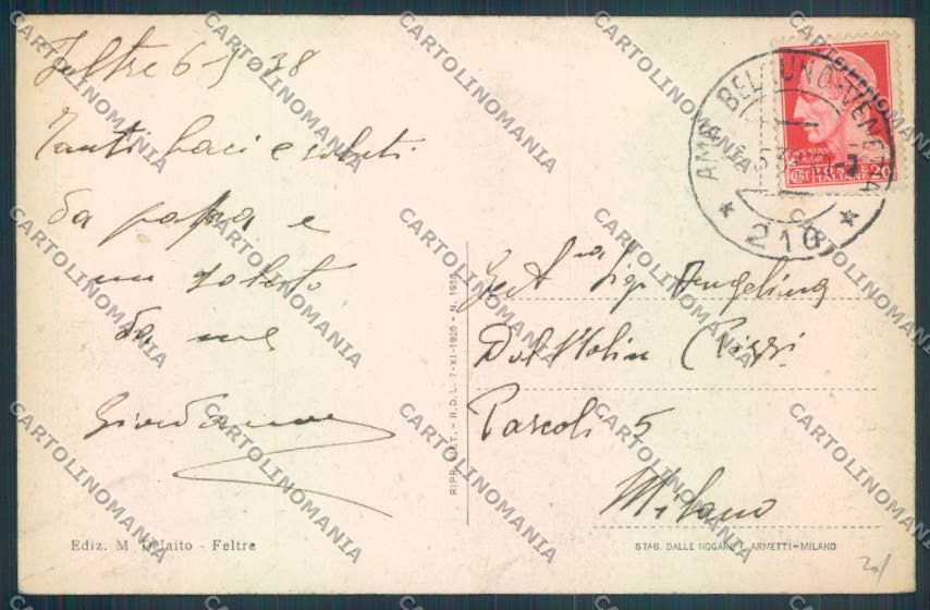 Belluno Feltre cartolina LQ9281 – retro