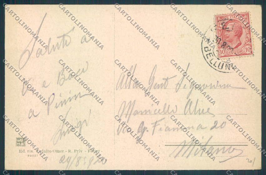 Belluno Feltre cartolina LQ9292 – retro