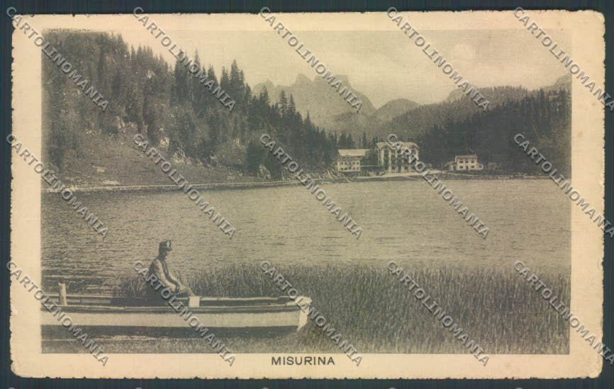 Belluno Auronzo di Cadore Lago di Misurina Barca cartolina LQ9389 – fronte