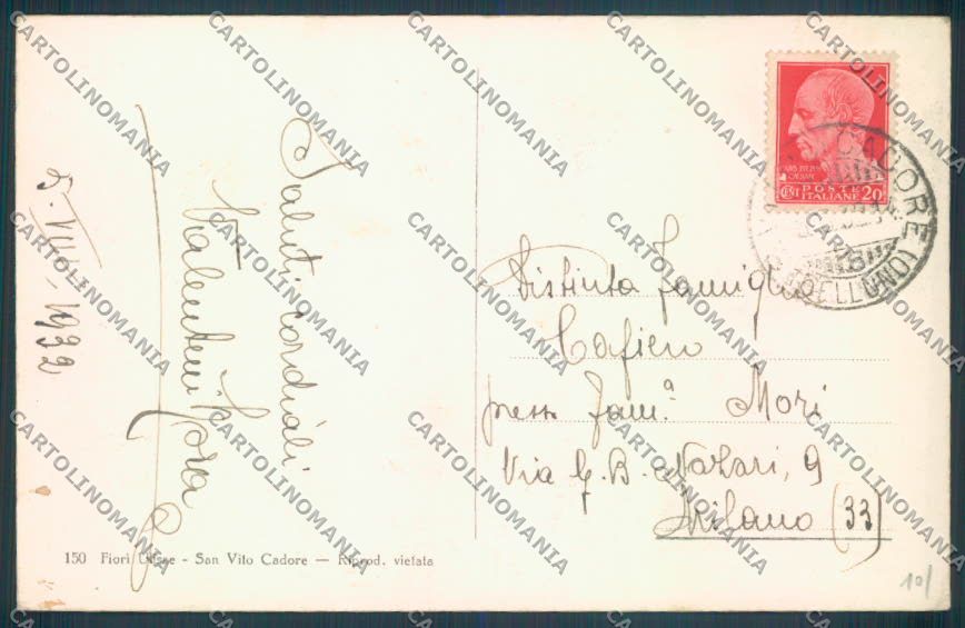 Belluno San Vito di Cadore cartolina LQ9407 – retro