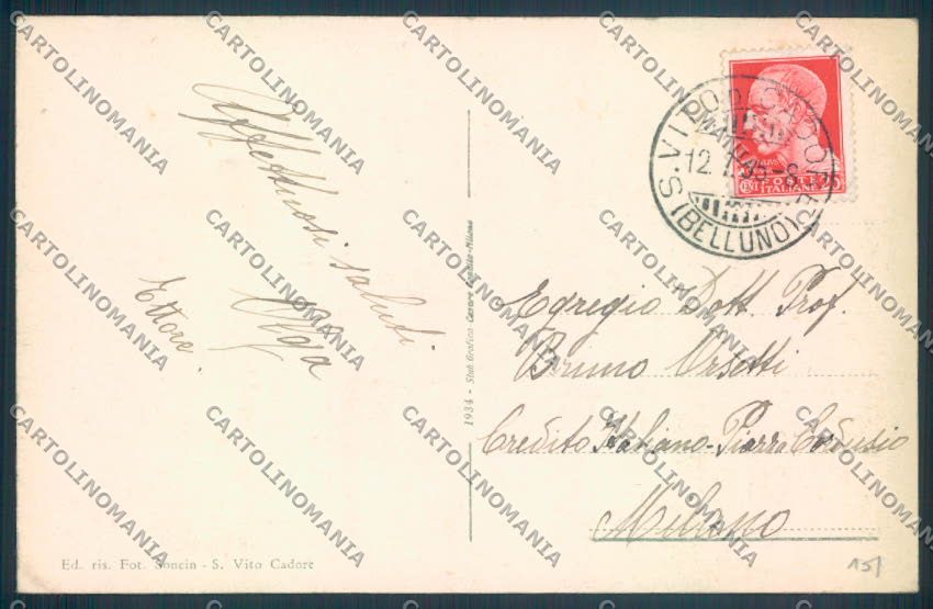 Belluno San Vito di Cadore cartolina LQ9418 – retro