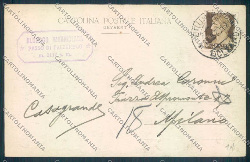 Belluno Passo di Falzarego PIEGHINA Foto cartolina LQ9433 – retro