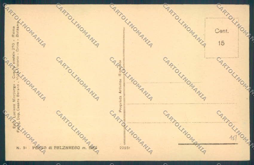Belluno Passo di Falzarego cartolina LQ9440 – retro