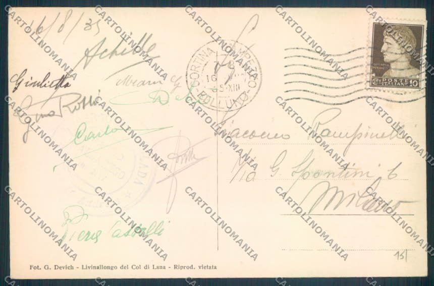 Belluno Passo di Falzarego Foto cartolina LQ9443 – retro