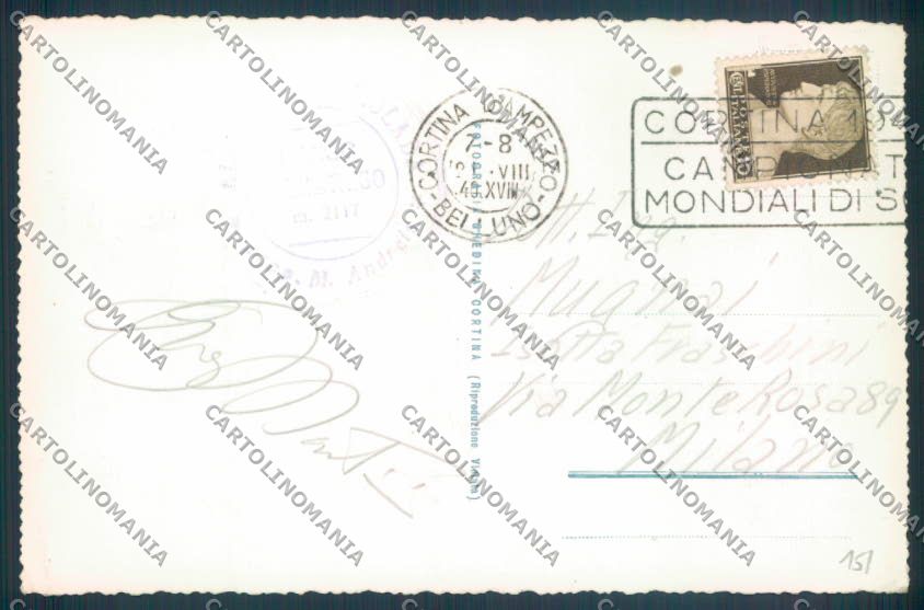 Belluno Passo di Falzarego Foto cartolina LQ9446 – retro