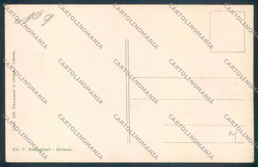 Belluno Pieve di Cadore Tiziano cartolina LQ9523 – retro