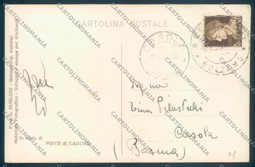 Belluno Pieve di Cadore Foto cartolina LQ9529 – retro