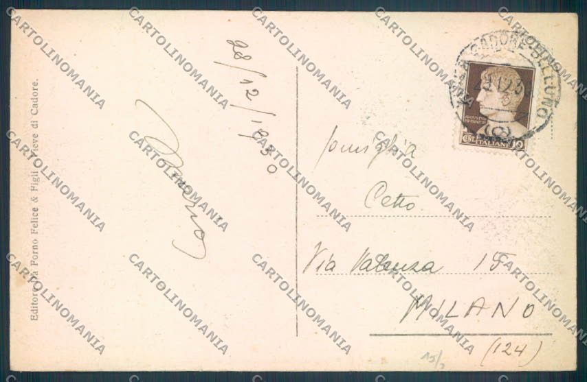 Belluno Pieve di Cadore cartolina LQ9541 – retro