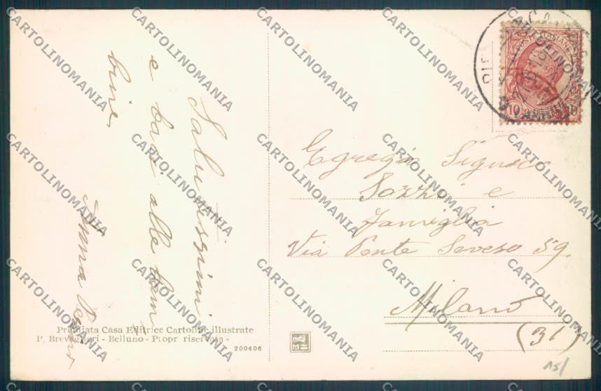 Belluno Pieve di Cadore cartolina LQ9544 – retro