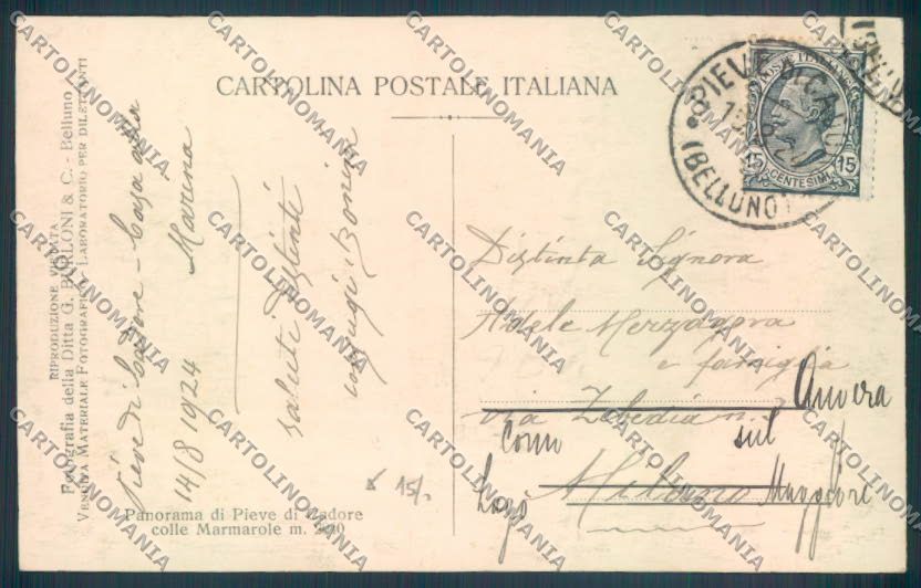Belluno Pieve di Cadore Foto cartolina LQ9549 – retro