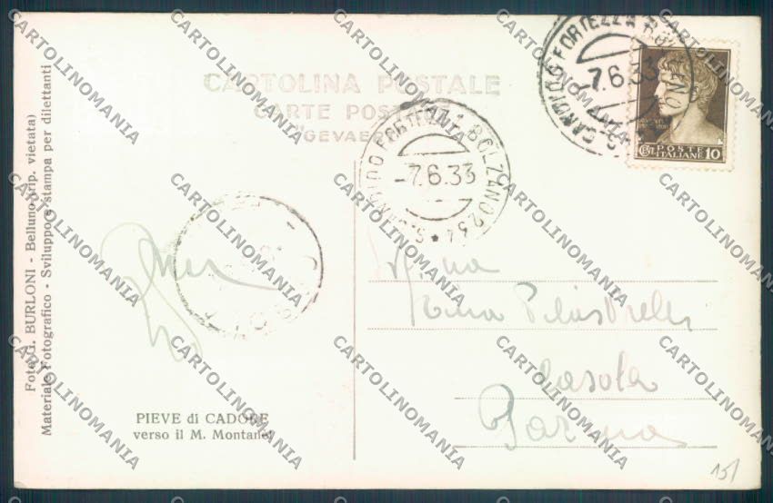 Belluno Pieve di Cadore Foto cartolina LQ9550 – retro
