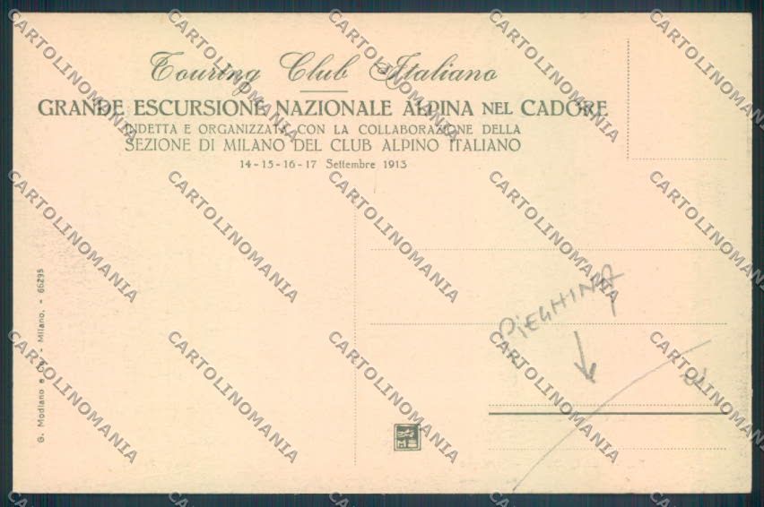 Belluno Pieve di Cadore PIEGHINA cartolina LQ9552 – retro