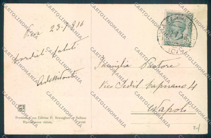 Belluno Pieve di Cadore cartolina LQ9553 – retro