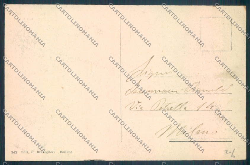 Belluno Pieve di Cadore cartolina LQ9556 – retro