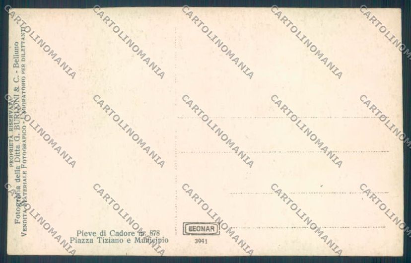 Belluno Pieve di Cadore Foto cartolina LQ9564 – retro