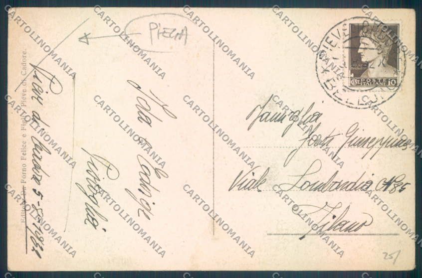 Belluno Pieve di Cadore PIEGA cartolina LQ9566 – retro