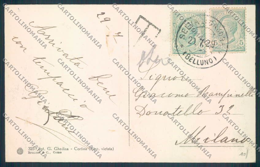Belluno Selva di Cadore cartolina LQ9571 – retro