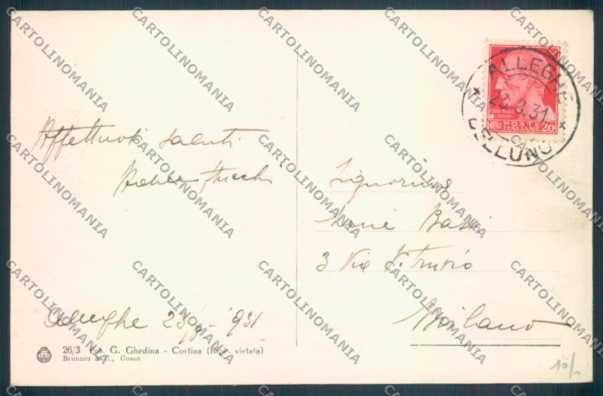 Belluno Lago di Alleghe cartolina LQ9588 – retro