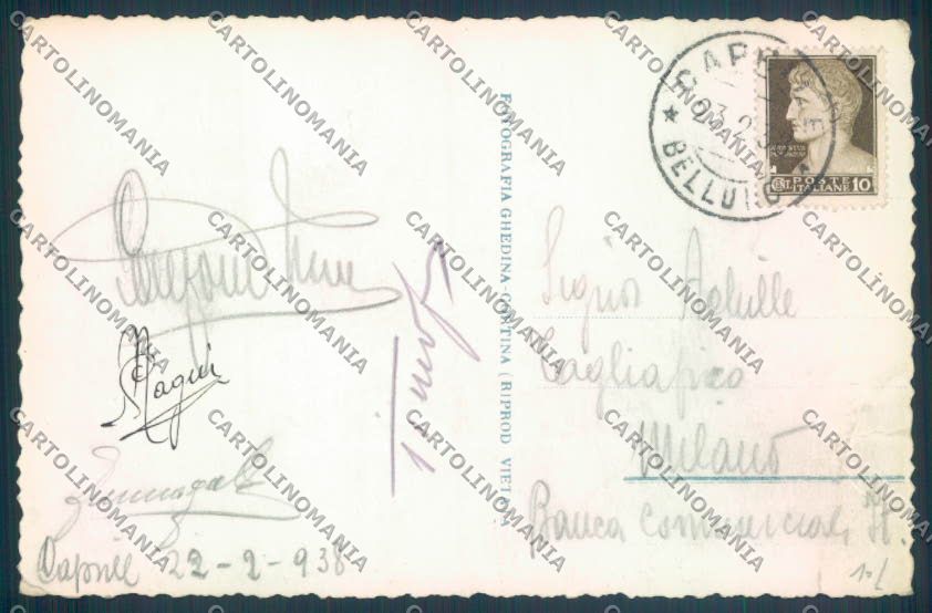 Belluno Lago di Alleghe Foto cartolina LQ9594 – retro
