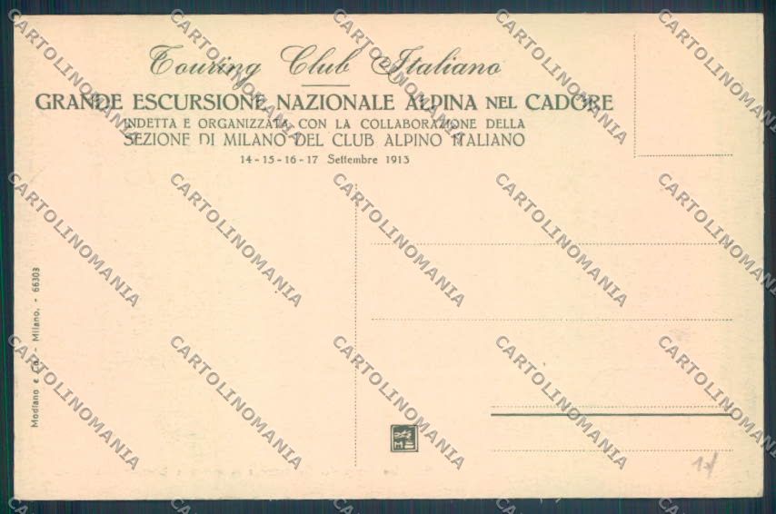 Belluno Dolomiti Cadore cartolina LQ9643 – retro