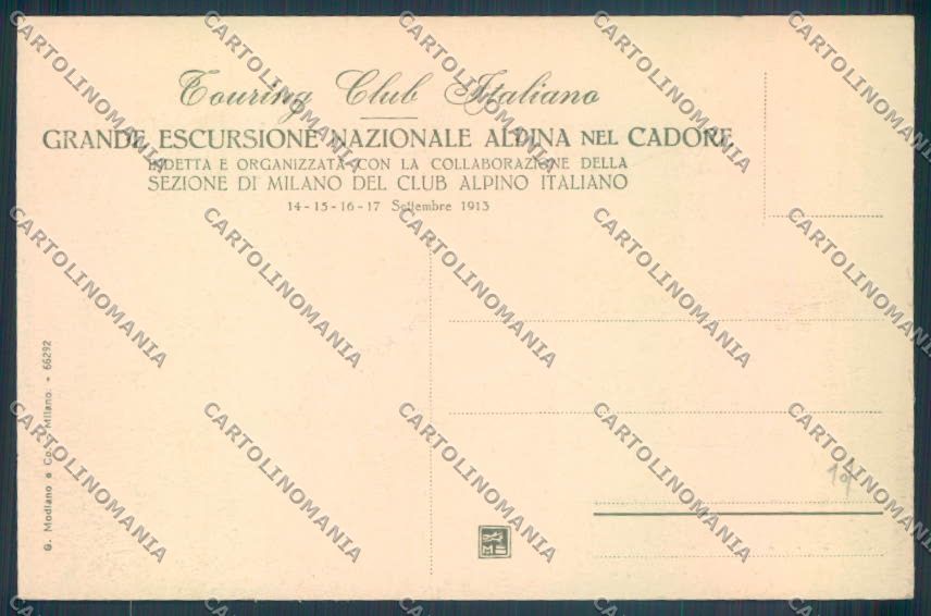 Belluno Auronzo di Cadore Tre Cime di Lavaredo cartolina LQ9644 – retro