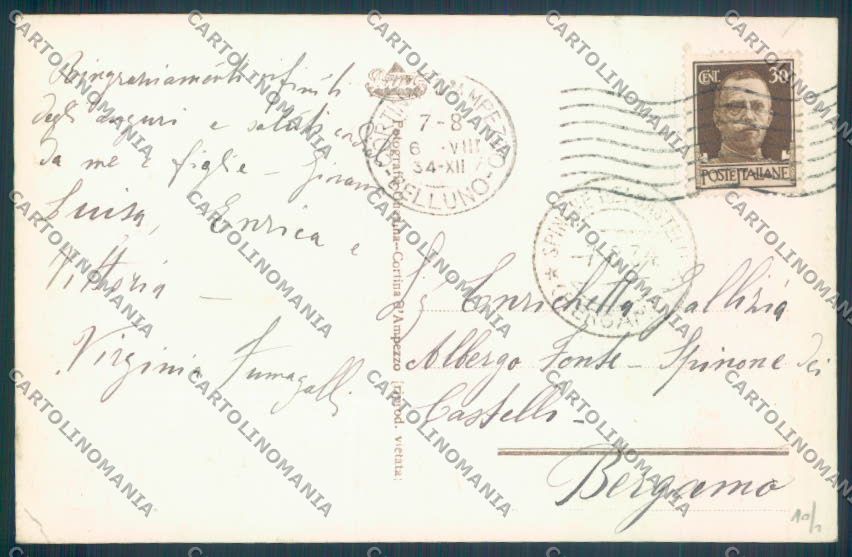 Belluno Rifugio Lago di Federa Foto cartolina LQ9663 – retro