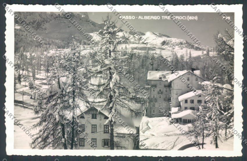 Belluno Vetralla Tre Croci Nevicata Foto cartolina LQ9670 – fronte