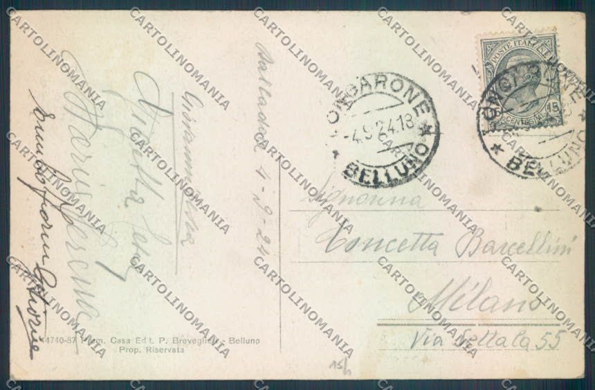 Belluno Cadore cartolina LQ9725 – retro