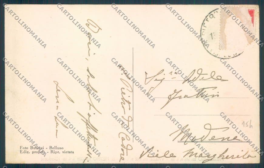 Belluno San Pietro Cadore Presenaio cartolina LQ9742 – retro