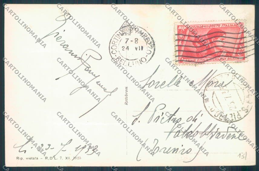 Belluno Tre Croci Foto cartolina LQ9784 – retro