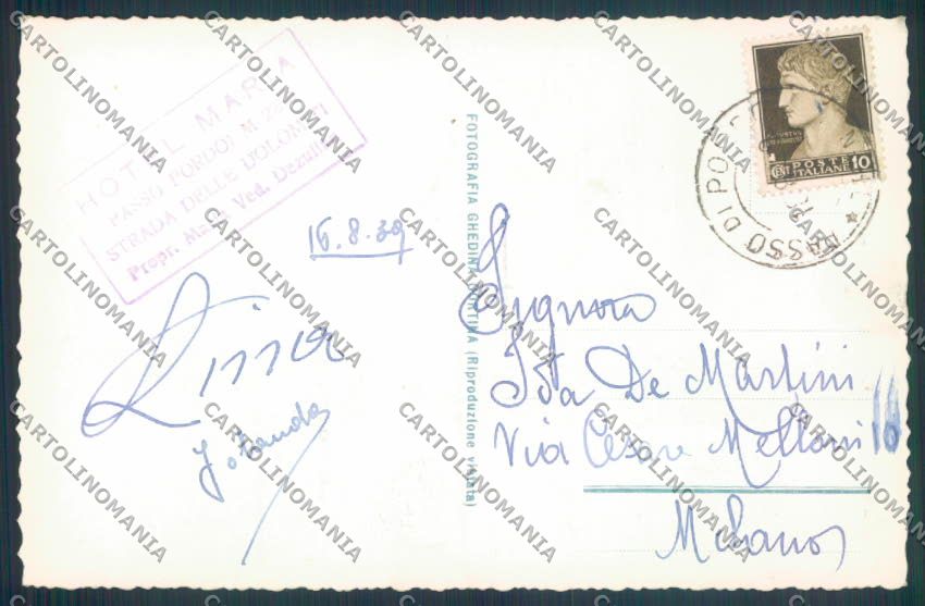 Belluno Passo Pordoi Foto cartolina LQ9807 – retro