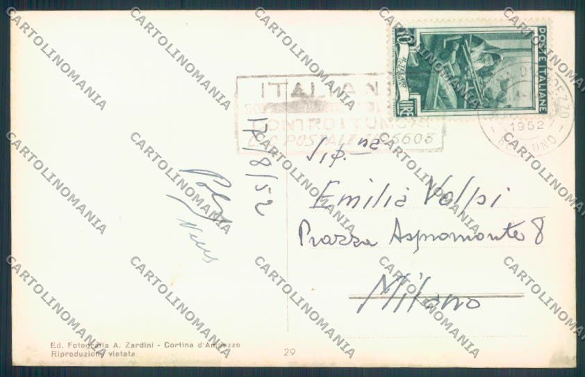 Belluno Cortina d'Ampezzo Funivia Foto cartolina LQ9814 – retro