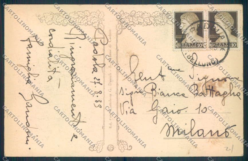Belluno Comelico Superiore Padola di Cadore cartolina LQ9826 – retro