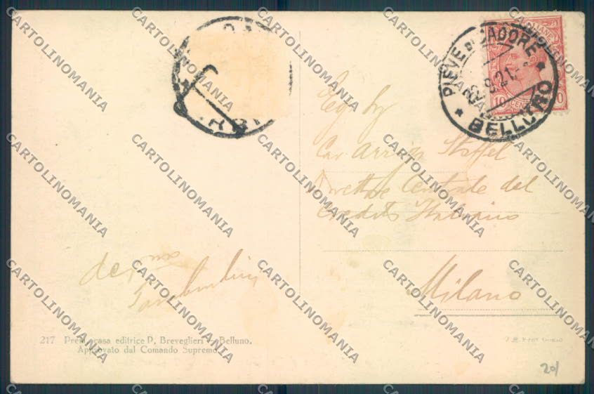 Belluno Cadore Passo Mauria cartolina LQ9831 – retro