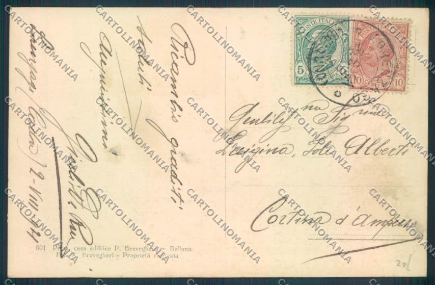 Belluno Cadore Crodone del Cridola cartolina LQ9864 – retro