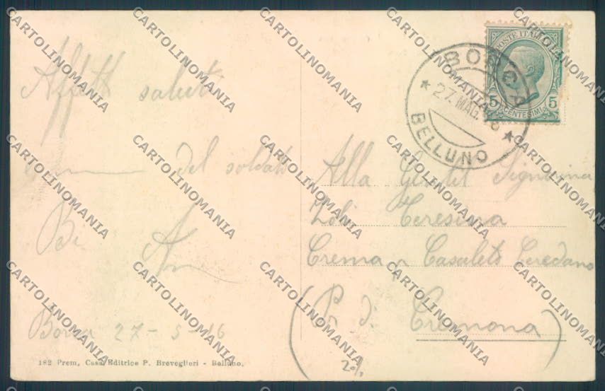 Belluno Borca di Cadore cartolina LQ9914 – retro
