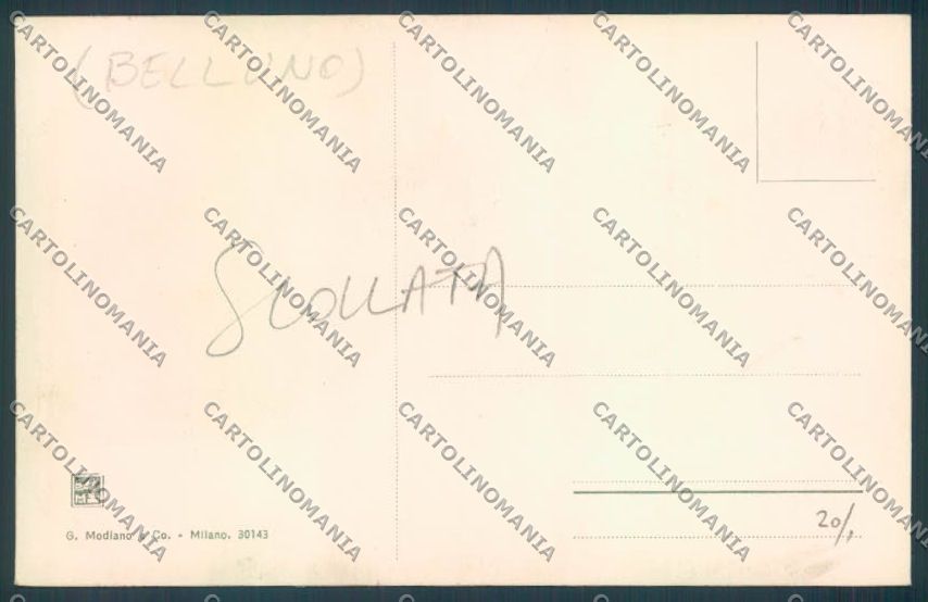 Belluno Borca di Cadore SCOLLATA cartolina LQ9915 – retro