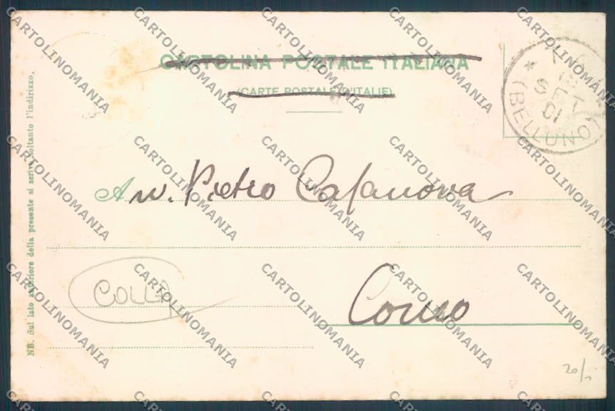 Belluno Cadore Valcalda COLLA cartolina LQ9941 – retro