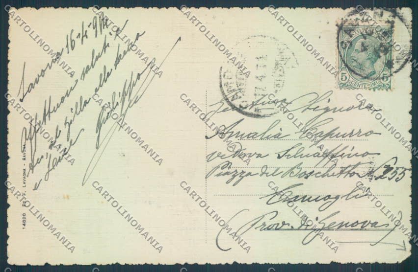 Savona Città Barca cartolina LQ9968 – retro