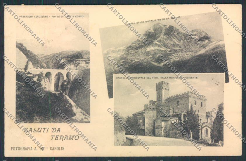 Teramo città Saluti da PIEGA cartolina MQ0046 – fronte
