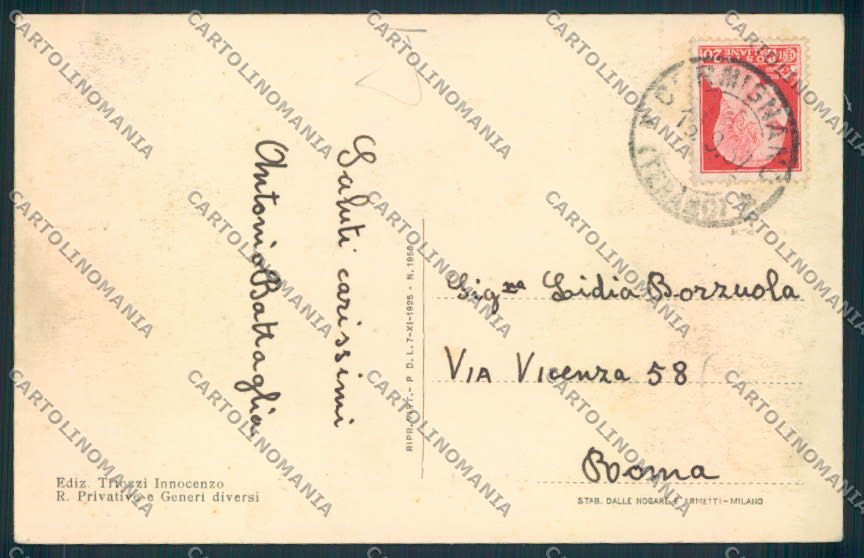 Teramo Cermignano cartolina MQ0077 – retro