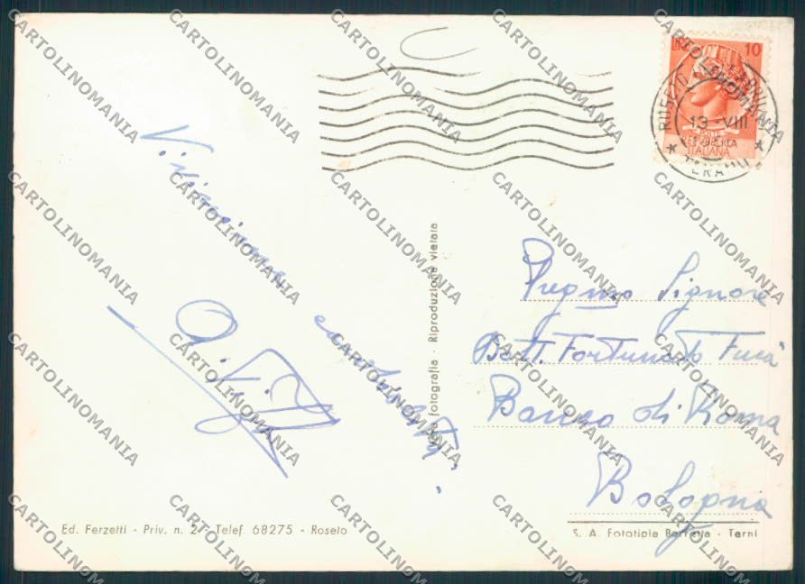 Teramo Roseto Abruzzi foto FG cartolina MQ0090 – retro