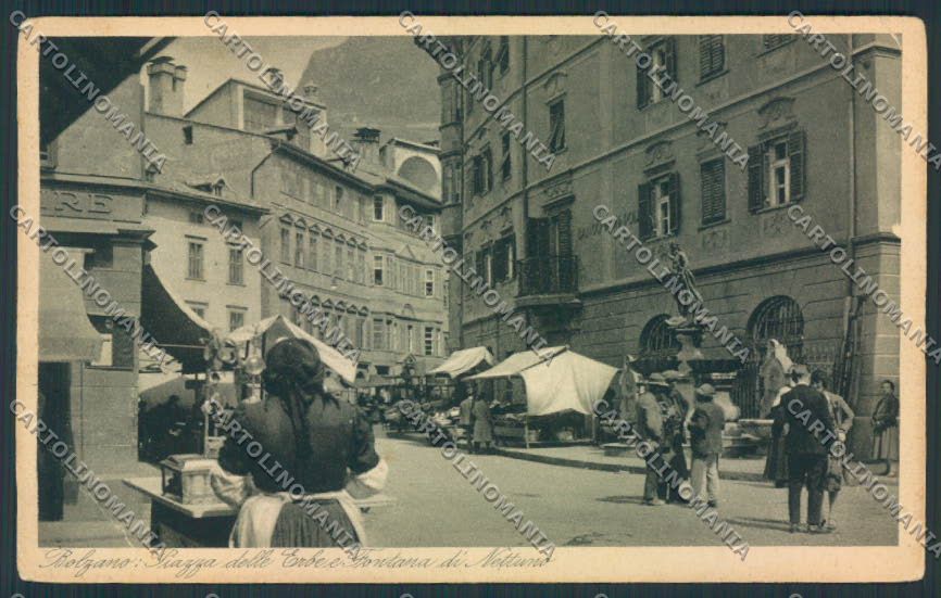 Bolzano città mercato PIEGA cartolina MQ0174 – fronte