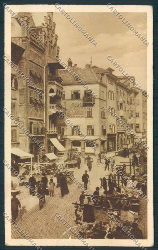 Bolzano città mercato PIEGA cartolina MQ0176 – fronte