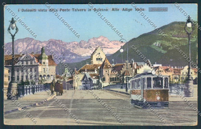 Bolzano città Tram cartolina MQ0187 – fronte