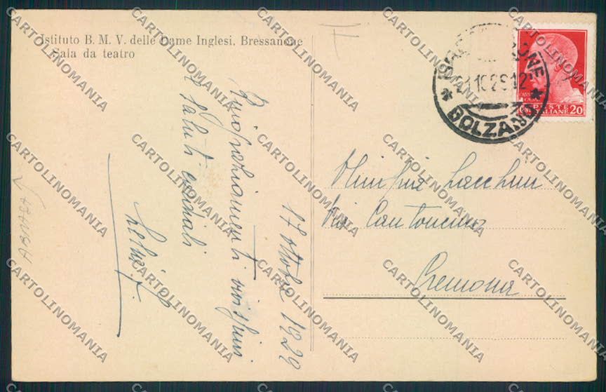 Bolzano Bressanone ABRASA cartolina MQ0269 – retro
