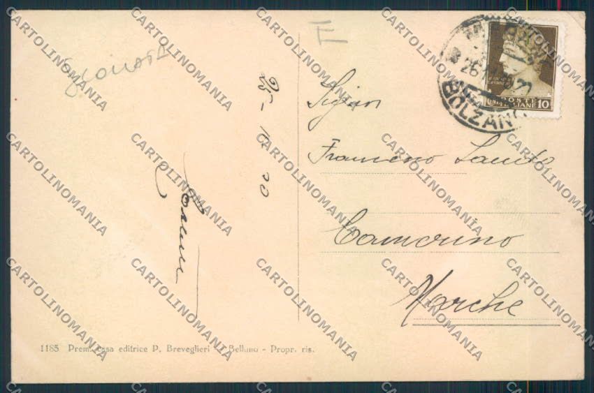 Bolzano Merano SCOLLATA cartolina MQ0352 – retro