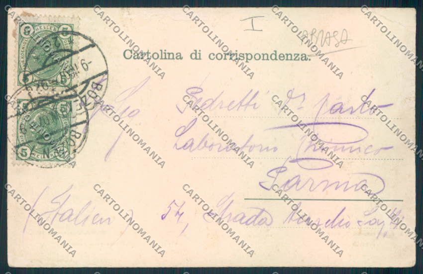 Trento città Banca Poste ABRASA cartolina MQ0414 – retro